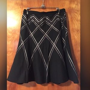 Limited Black Skirt with silver ribbon detail